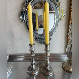 Mercury Glass Candlestick holder set